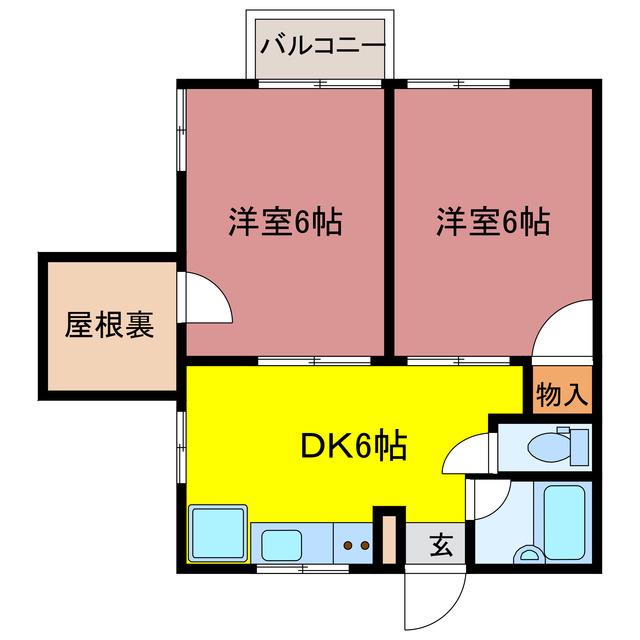 さくらコーポ(2DK/2階)の間取り写真