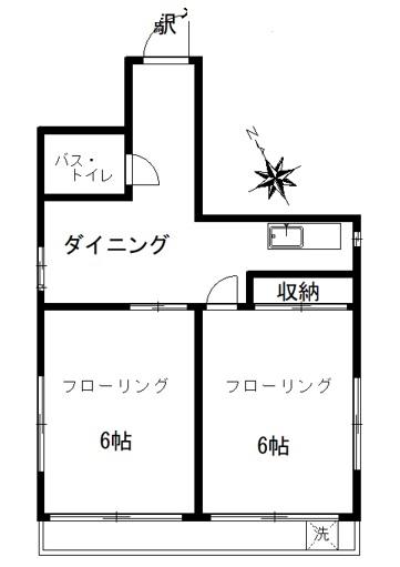 丸藤ビル(2DK/3階)の間取り写真