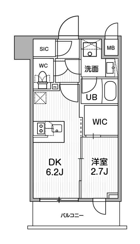 SYFORME木場 SYFORME木場(1DK/6階)の間取り写真