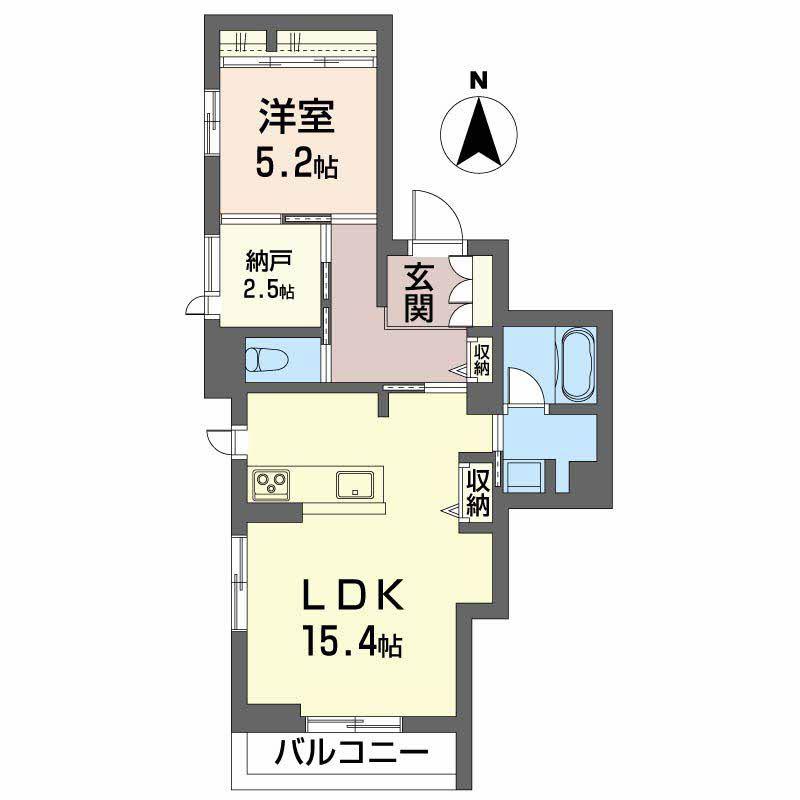 ARENOA(1SLDK/1階)の間取り写真