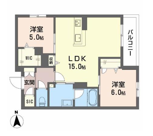 パルクブリーゼII(2LDK/2階)の間取り写真