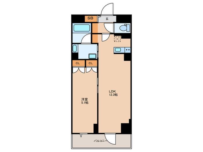 MAISON CHROLO(1LDK/2階)の間取り写真