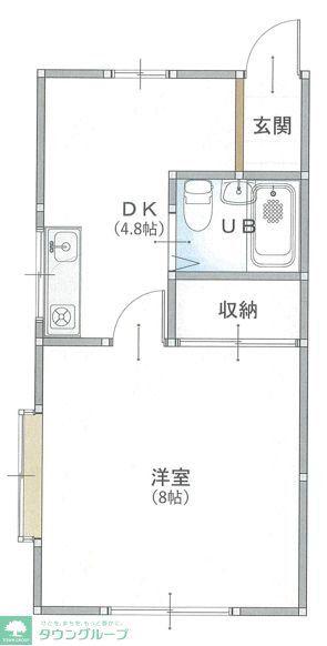 マーセリンKB(1DK/2階)の間取り写真