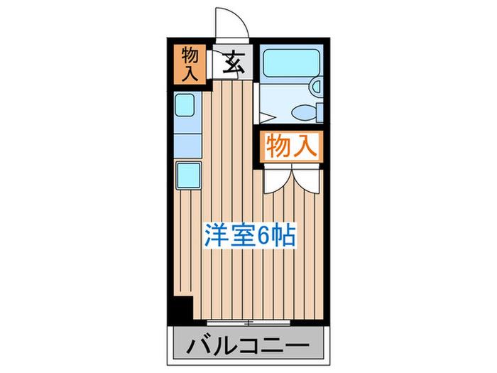 都ハイツ(ワンルーム/2階)の間取り写真