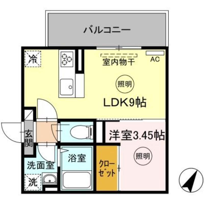 SAKURA(1LDK/3階)の間取り写真
