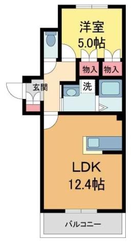 CASA DE OLIVA(1LDK/1階)の間取り写真