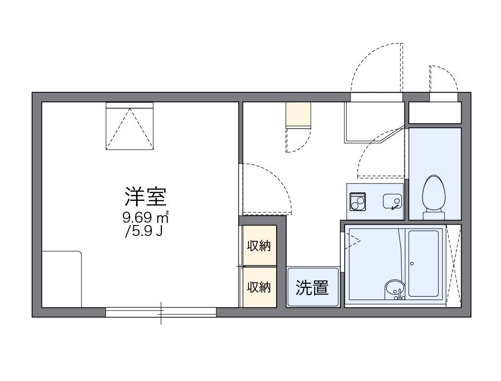 レオパレスNEO ZIOUN(1K/2階)の間取り写真