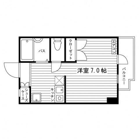 プラタナスコート(1K/5階)の間取り写真