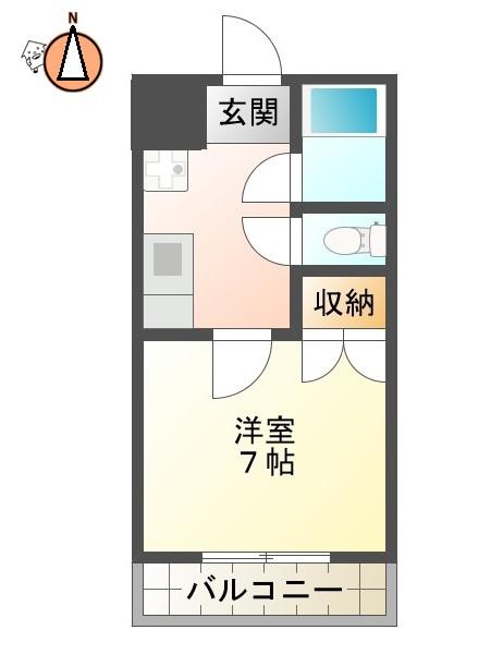 ティアラ庄町(1K/2階)の間取り写真