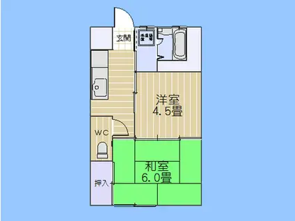 松谷ビル(2K/2階)の間取り写真