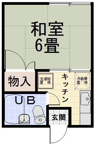 さくらアパート(1K/2階)の間取り写真