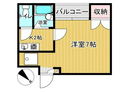 笹兵衛ビル(1K/2階)の間取り写真