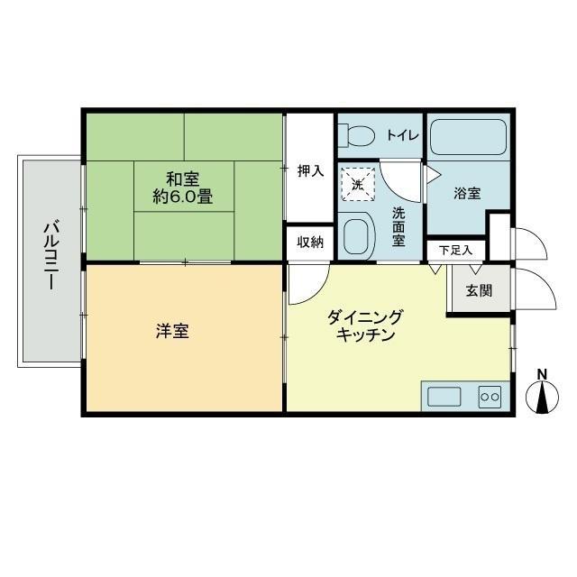 フォブール木内(2DK/2階)の間取り写真