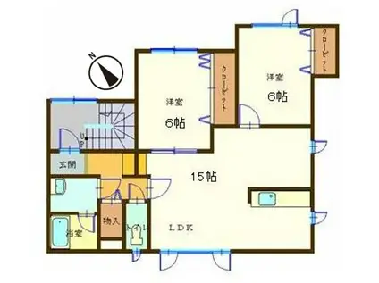 アクアテール(2LDK/2階)の間取り写真