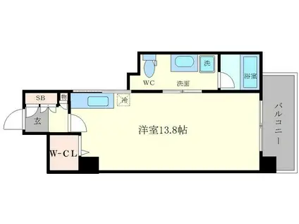 ロイヤルパークス桃坂(ワンルーム/9階)の間取り写真