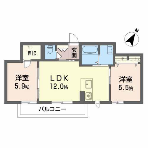 マストタウン上所A 306(2LDK/3階)の間取り写真