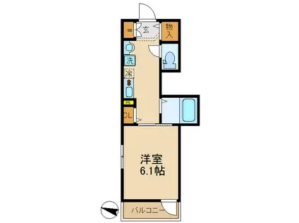 MELDIA松戸IV(1K/3階)の間取り写真