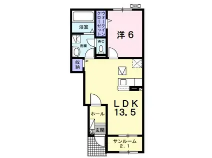JR内房線 八幡宿駅 バス乗車時間:23分 最寄りバス停で下車 徒歩24分 2階建 築2年(1LDK/1階)の間取り写真