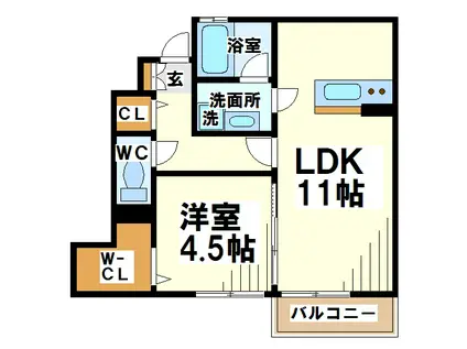 シュール・コテデュパルク(1LDK/1階)の間取り写真