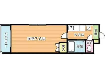 オリエンタル小倉南壱番館(1K/3階)の間取り写真