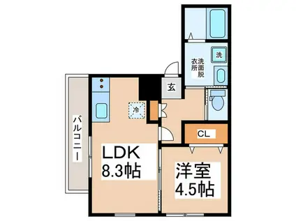 泉佐野市笠松A棟 工事(1LDK/2階)の間取り写真