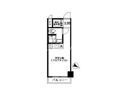 ライオンズマンション西新宿(ワンルーム/6階)の間取り写真