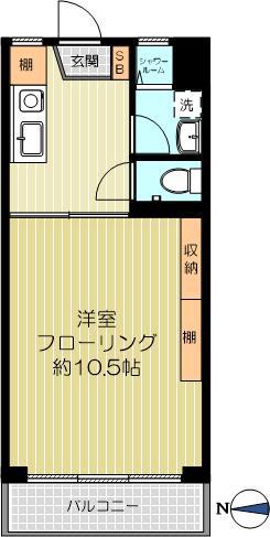 サンケイマンション(1K/2階)の間取り写真
