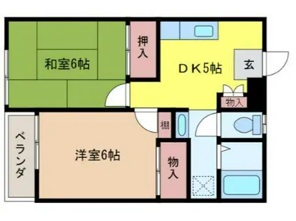 ビレッジ太平(2DK/2階)の間取り写真