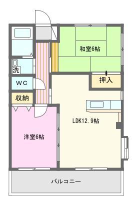 プレステージYAMAMOTO(2LDK/2階)の間取り写真