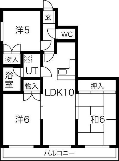 ナガラアンクレー(3LDK/4階)の間取り写真