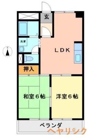 アモール高針(2LDK/3階)の間取り写真