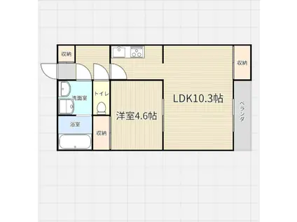 ALEGLIA藤井寺(1LDK/3階)の間取り写真
