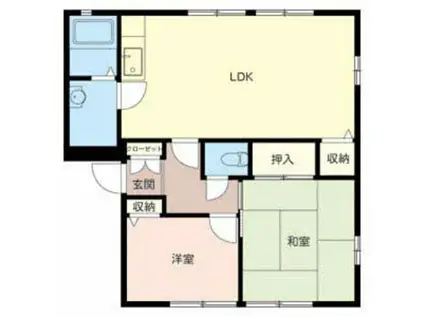 ベクヴェーム春日(2LDK/2階)の間取り写真