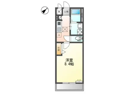 土浦市港町 (1K/2階)の間取り写真