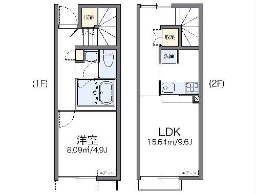レオネクストパールカクテル(1LDK/1階)の間取り写真