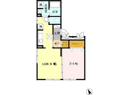 ヴァン・マーガレット(1LDK/1階)の間取り写真