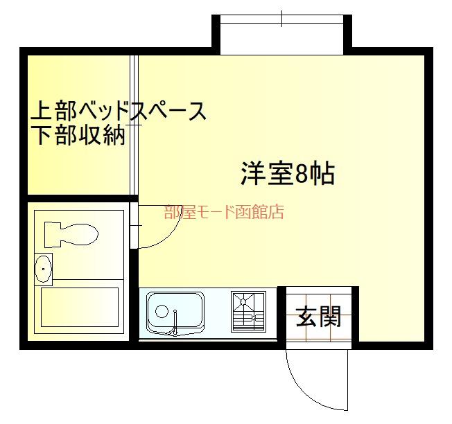 ヴァンベール亀田(ワンルーム/1階)の間取り写真