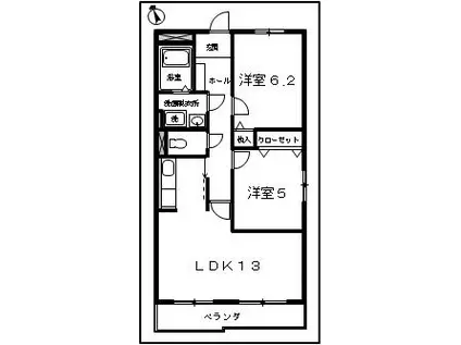 タプトシティ名取(2LDK/2階)の間取り写真