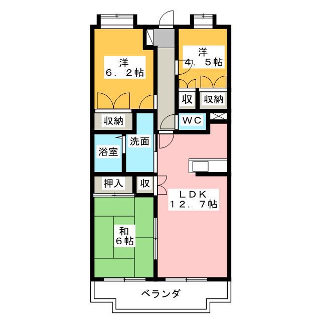 ラークビレッジ(3LDK/3階)の間取り写真