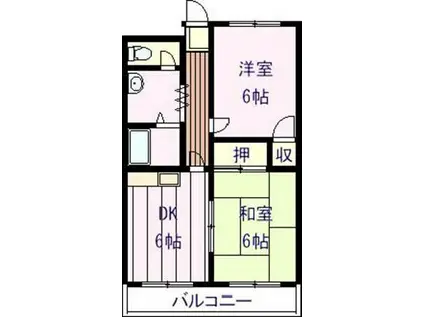 小泉ハイム(2DK/4階)の間取り写真