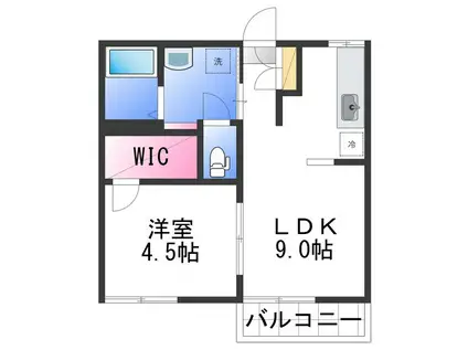タウンハイツ葵(1LDK/2階)の間取り写真