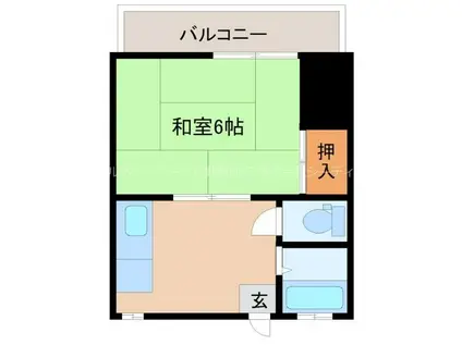 東條ハイツ(1K/2階)の間取り写真