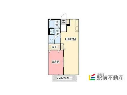 シャーメゾン綾(1LDK/1階)の間取り写真