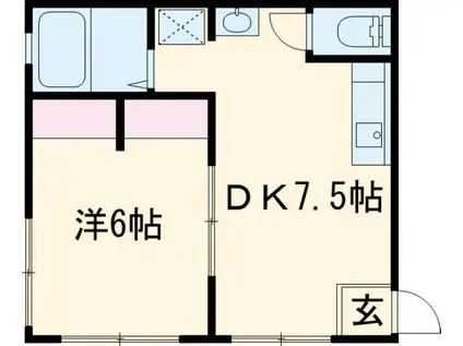 YANAKAII(1DK/2階)の間取り写真