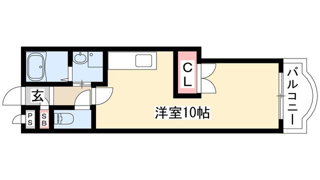ドムス本山(ワンルーム/1階)の間取り写真