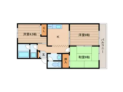 メゾンセダール(3K/3階)の間取り写真