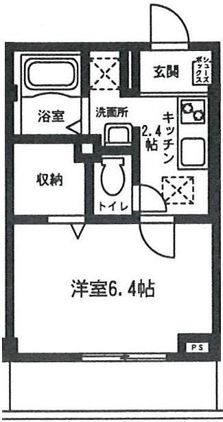 モアナ湘南(1K/2階)の間取り写真