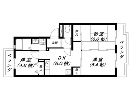 シェソワ(3DK/4階)の間取り写真
