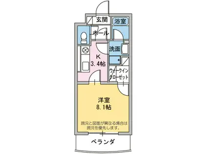 CLOVER TSUKIYA(1K/3階)の間取り写真