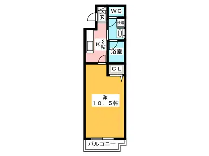 フォーラム美野島(1K/7階)の間取り写真